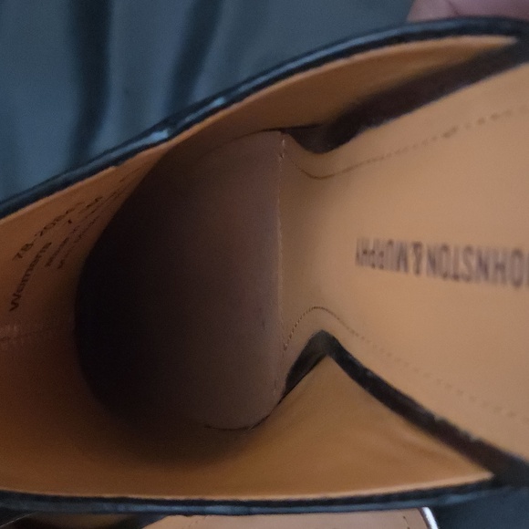 Johnston & Murphy Black 100% Leather Mules Slip On Block Heel 2.5 Shoe SZ 7.5 US - Picture 9 of 11